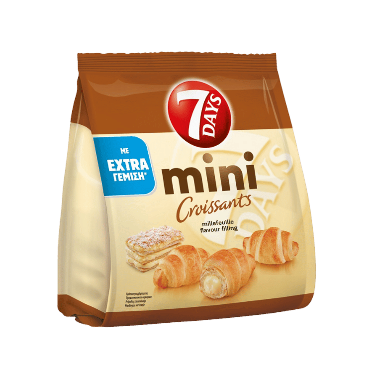 Mini Croissants Milfeig (103g) 7 Days von 7 Days bei Araxxon  - Hochwertiges griechisches Produkt.   Mini Croissants Milfeig (103g) 7 Days από 7 Days στο Araxxon  - Αυθεντικό ελληνικό προϊόν.